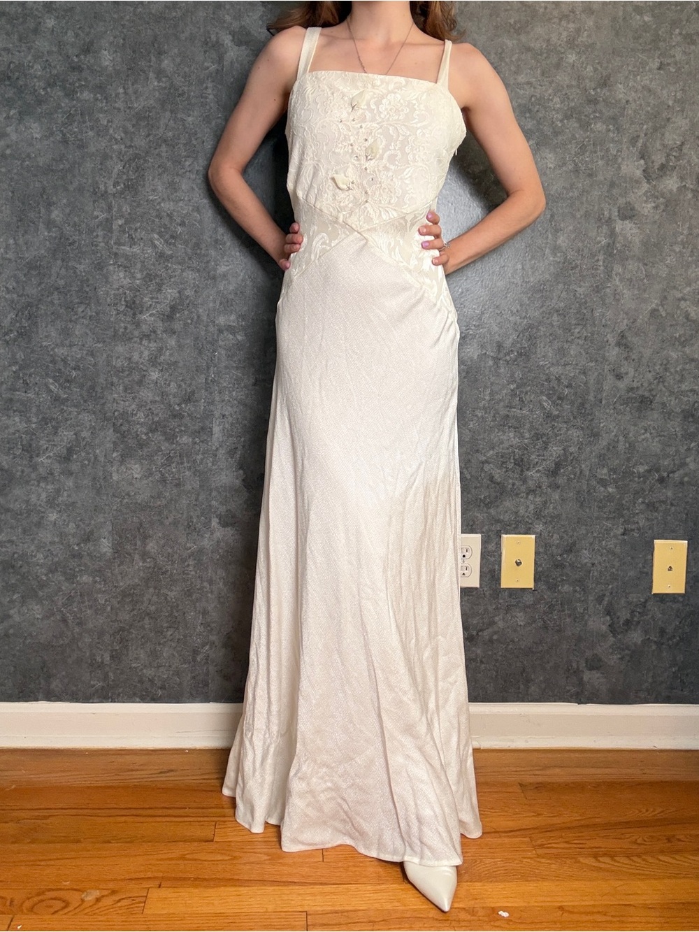 Vintage 1990s Brocade Wedding Gown — Caroline Bassett Style